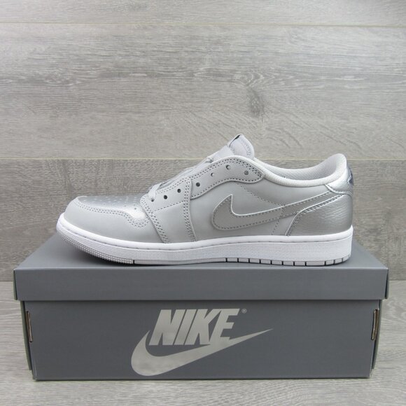 Air Jordan 1 Low OG Silver Sneakers Men's Size 10 NEW - Picture 3 of 14